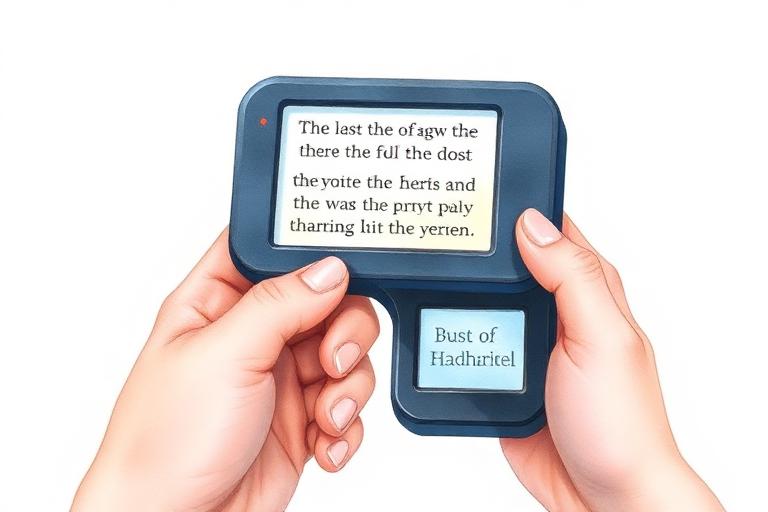 Illustration aquarelle d'une loupe électronique portable tenue en main