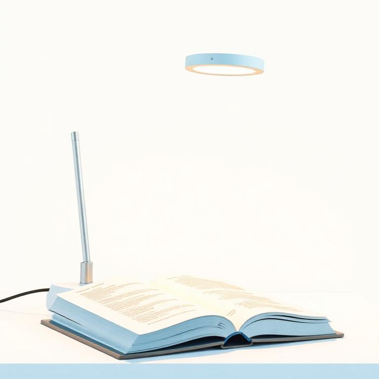 Lampe de bureau LED moderne au-dessus d'un livre