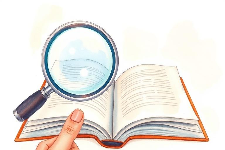 Illustration aquarelle d'une loupe de lecture classique