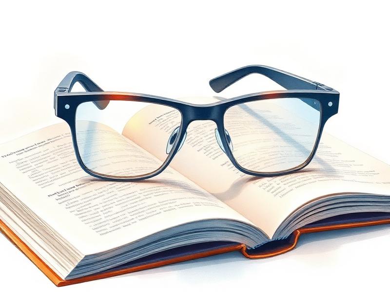 Illustration d’une paire de lunettes intelligentes connectées posée sur un livre ouvert